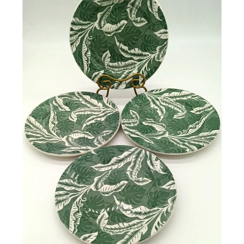 Vtg Wallace China Shadowleaf Restaurant Ware Set of Four 9.25